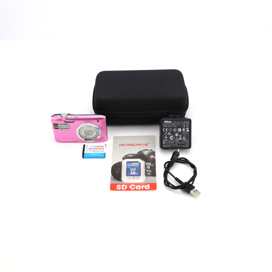 Nikon Coolpix S2600 14MP Digital Camera PINK - FULL KIT - 24HR POST